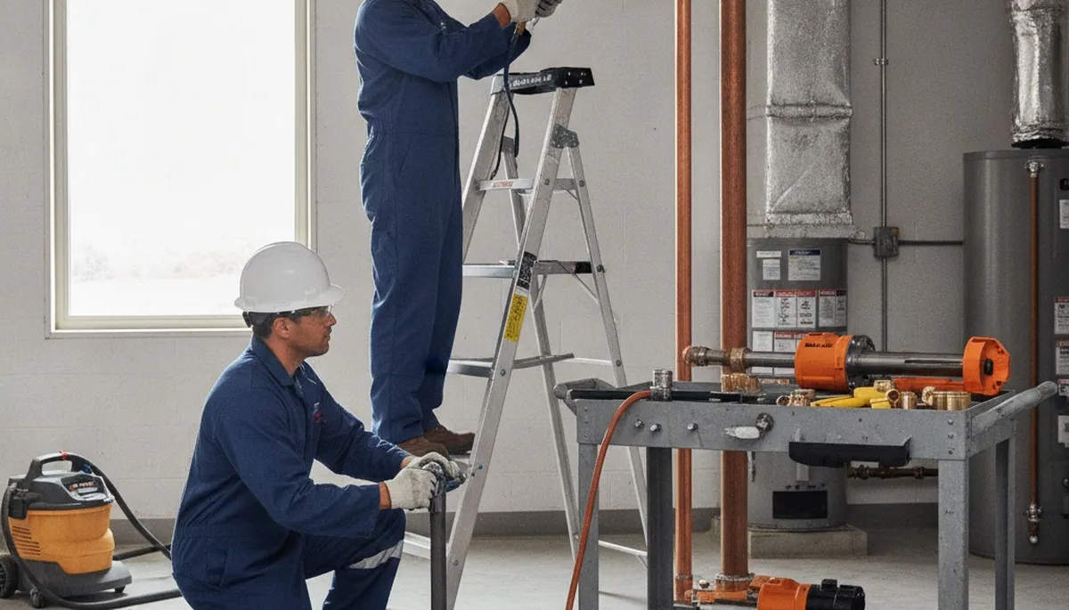 Emergency plumber inspecting leak repair in Santa Rosa, CA home