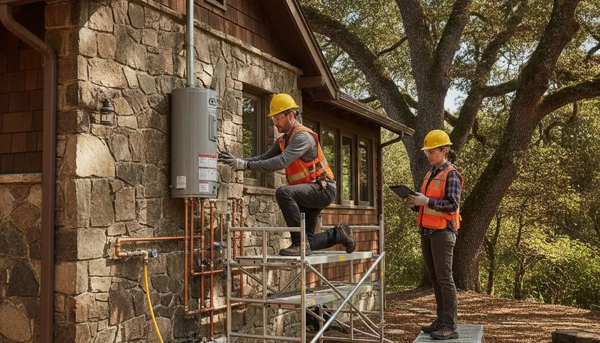 Plumber repairing a leak in Santa Rosa, CA for plumbing repair service
