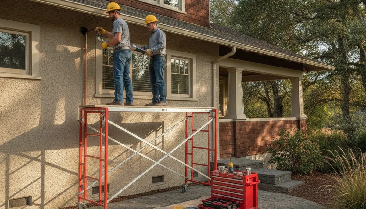 Plumber repairing a leak in Santa Rosa, CA for plumbing repair service