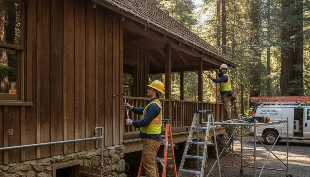 Santa Rosa, CA plumber repairing a pipe in a residential plumbing service call
