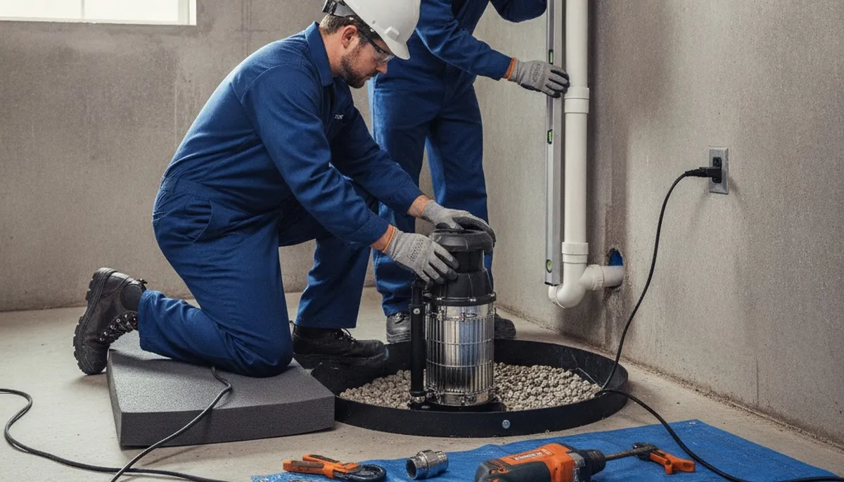 Sump pump installation for Santa Rosa, CA homes by On Call Plumbers to prevent water intrusion