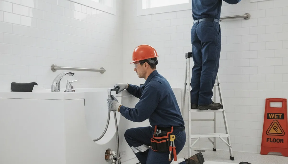 Walk-in tub installation by Santa Rosa, CA plumbers for safer, accessible home bathing